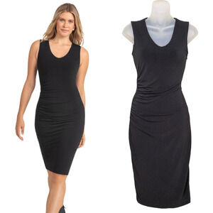 HONEYLOVE Black InnerPower Sleeveless Dress Knee Lenth Shaping Women's XS